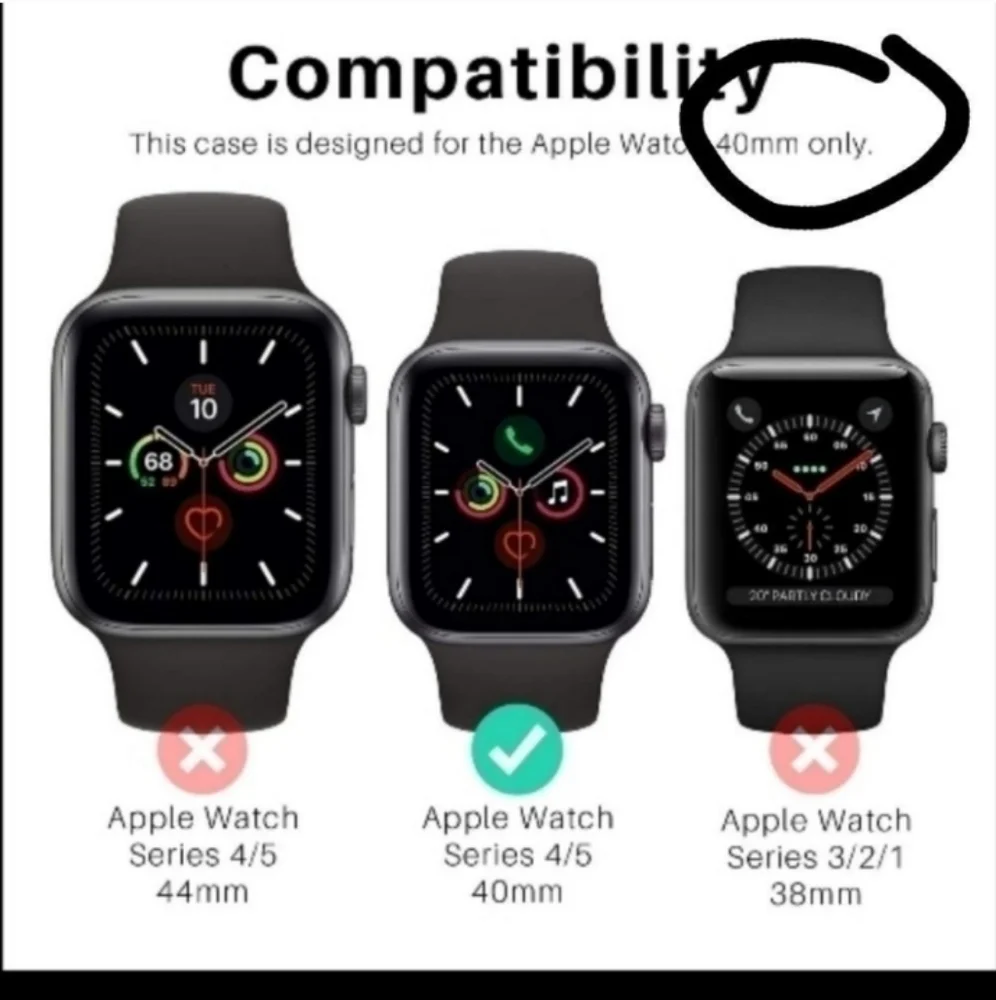 Apple iWatch Tempered Glass Case 3/2/1 40mm Screen protector